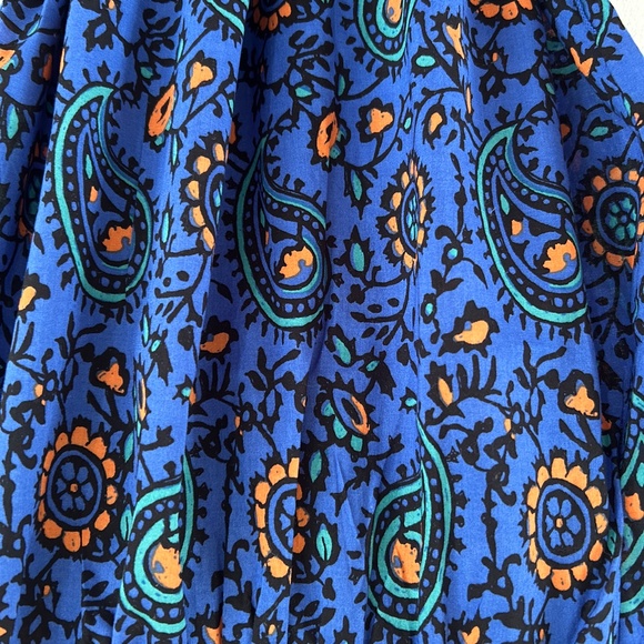 J. Crew Factory Blue Paisley Cotton Sundress Scoop Neck with Belt Size XS - Picture 6 of 14